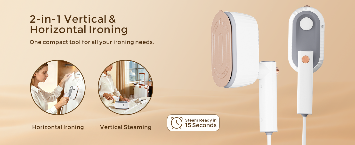 2-in1 steamer ironing