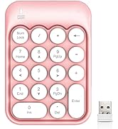 Wireless Numeric Keypad 18 Keys with 2.4G Mini Portable Silent Number Pad USB Receiver Financial ...