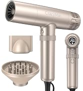 CrazyMar Ionic Hair Dryer with Diffuser, 8X Fast Drying Salon Blow Dryer | 16 Temp Settings, LED ...