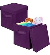 ShellKingdom Storage Bins, Foldable Fabric Storage Cubes with Lid, Clothes Storage Organizer Draw...