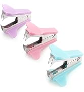 3Pcs Staple Remover Staple Puller Removal Tool for School Office Home Staple Removers (Blue,Pink,...