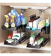 ARSTPEOE Double Sliding Under Sink Organizers and Storage,Two Tier Bathroom Storage and organizat...