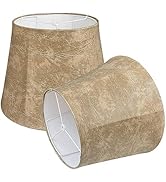 TOOTOO STAR Drum Lampshades Set of 2, Leather barrel Lamp Shade for Table Lamps Floor Lamps, Seas...