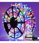 JMEXSUSS 163ft 500 LED Christmas Lights Outdoor, Waterproof Clear Wire Christmas String Lights, 8...