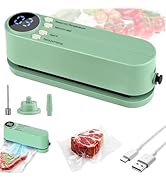 Mini Vacuum Sealer 3 in 1 Cordless Food Sealer for Dry/Moist Food Storage Portable Handheld Heat ...