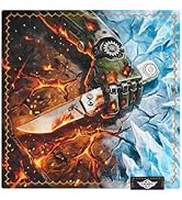 OKNIFE Ohanks LK 8"x8" Fire & Ice Mecha Print Handkerchief, Double-layer EDC Gadgets Display Hand...