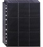 20 Pack 360 Pockets Black Trading Card Sleeves Binder Sheets, Double Sided Thicken Game Card Slee...
