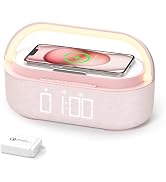 COLSUR Bluetooth Speaker with Wireless Charger, FM Radio, Dimmable LED Night Light, Dual Wireless...