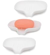 3 Pack Soap Bar Holder, AIMAIAIMAI Self Draining Soap Dish, Quick Drainage, Soap Dishes for Bathr...