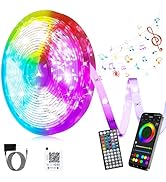 GANZQH Led Lights for Bedroom 100ft (1 Roll) Music Sync Color Changing Led Strip Lights, Led Ligh...