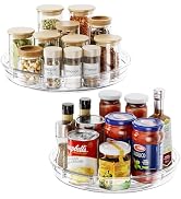LAMU 2 Pack Lazy Susan Organizer 9.25 inch Lazy Susan Turntable for Cabinet, Rotating Spice Organ...
