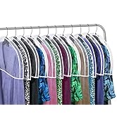 Clear Vinyl Shoulder Covers Closet Suit Protects Storage Home Decor Set of 12, 12"H x 22"W x 2"D