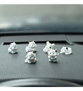 Rislobx Cute Cow Car Dashboard Decor, 6PCS Cute Cow Car Dash Decorations Car Door Rear View Mirro...