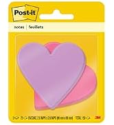 Post-it Notes, Heart Shape, Assorted Colors, 2.6x2.6 in, 2 Pads, 75 Sheets/Pad (7350-HRT)