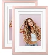 Egofine 5x7 Aluminum Picture Frame Display with Mats for 3.5x5/4x6 or 5x7 without Mat, Metal Pict...