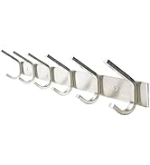 WEBI Heavy Duty SUS 304 Coat Bath Towel Hook Hanger Rail Bar with 6 Hooks, Brushed Finish for Bed...