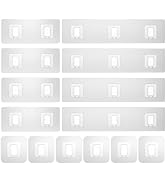 FEPTUASE 14 Pack Shower Caddy Adhesive Replacement Flat, Transparent Strong Adhesive Hooks, No Dr...