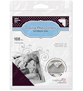 SCRAPBOOK ADHESIVES BY 3L Self-Adhesive Creative Paper Photo Corners, Silver, 108-Pack