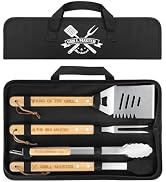 Coralogo 4PCS Grilling Accessories BBQ Tools - Stainless Steel Grill Set with Tongs, Fork, Spatul...