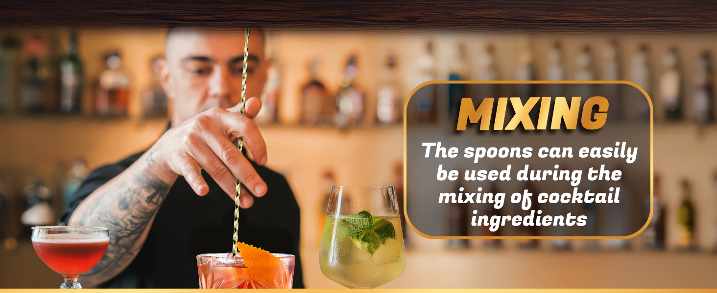 gold drink stirrers long bar spoon cocktail mixing spoon barista accessories stir spoon