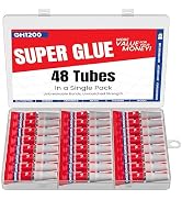 GH1200-1 Gram (Pack of 48) Single-Use Super Glue All Purpose, Super Fast, Thick & Strong Adhesive...