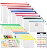 YOPCDJ 24PCS Mesh Zipper Pouch Storage Bags, 8 Sizes Board Game Bags, 12 Colors Reusable Pouches ...