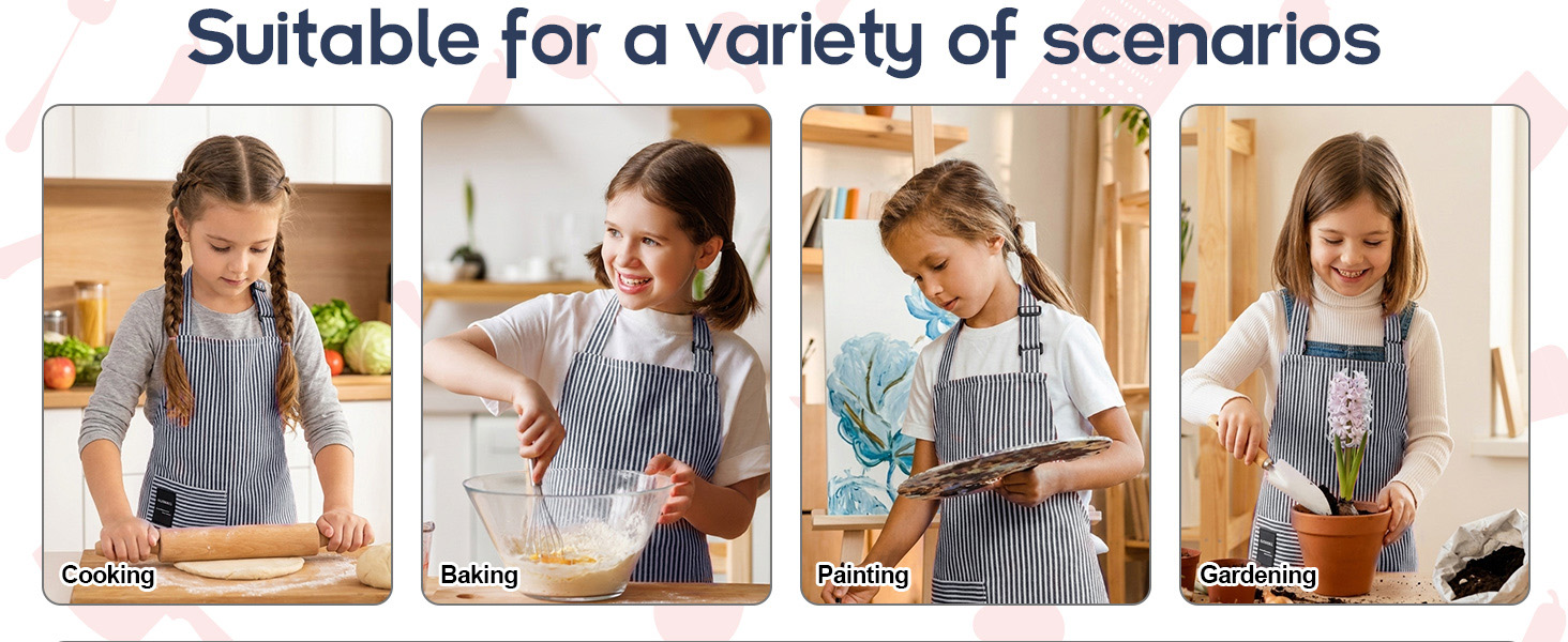 stripes kids apron