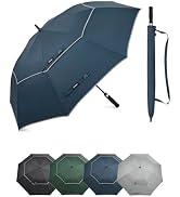 G4Free Golf Umbrella 62 Inch Large Umbrella for Rain Vented Strong Windproof Waterproof Double Ca...