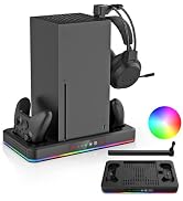 Cooling Fan & Charging Stand for Xbox Series X/S Console & Controller,Vertical Cooler System Dual...