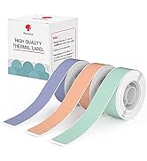 Phomemo D30 Label Maker Continuous Label Tape, Black on Mint Green, Light Orange, Lavender Purple...