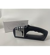 HOTEC 4in1 Knife Sharpener, 3 Stage Manual Sharpener for Sharpening Kitchen Knives 1 Stage for Sc...
