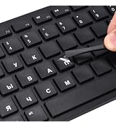 2PCS Russian Borderless Lettering Keyboard Stickers,Transfer Printing Individual Characters Stick...
