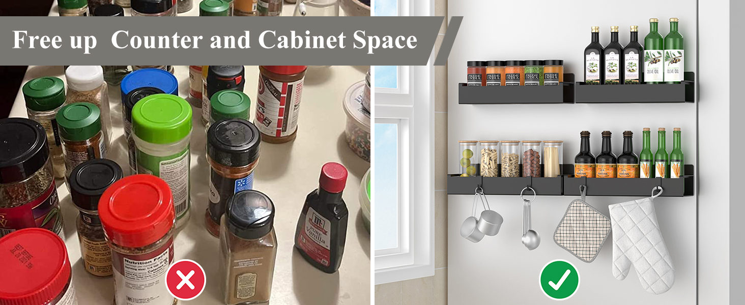 Magnetic spice rack for refrigerator