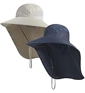 Outdoor Sun Hat for Men with 50+ UPF Protection Safari Cap Wide Brim Fishing Hat with Neck Flap, ...
