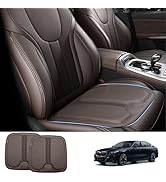 TOPABYTE Car Seat Cushion Comfort Memory Foam Improve Driving View Premium Nappa Leather Front an...