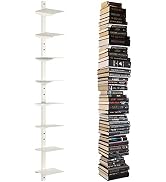 ART-GIFTREE Invisible Floating Bookshelf for Wall Mounted, 8 Tier Vertical Spine Book Tower, Heav...