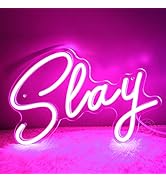SYLHOME Pink Slay LED Neon Light Sign Cool Boys Girls Preppy Bedroom Game Play Room Desk Wall Dec...