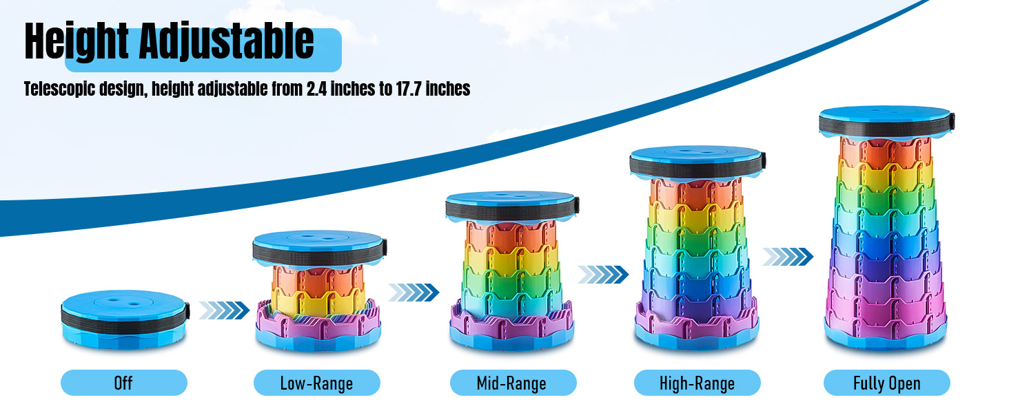Upgraded Foldable Stool Thickened, Portable Collapsible Stool Retractable Stool for Fishing
