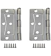 QCAA Heavy Non-Mortise Butterfly Hinge for Mobile Home/RV, 3.5", Removable Loose Pin, Satin Nicke...