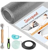 Secopad Window Screen Repair Kit, 48" x 118" Screen Door Mesh Replacement Kit, Durable Fiberglass...