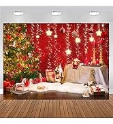 CHAIYA 7x5ft Christmas Backdrops Red Christmas Backdrop Family Kids New Year Backdrop for Party D...