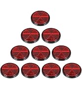 FajerminArt 10 Pack Red self Adhesive All Plastic Round reflectors 2.3" (60mm) for Mailbox, motob...