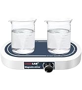 Dual Magnetic Stirrer, LVDALAB 3000RPM 2 Position Magnetic Stir Plate, 2x500ml Multi Position Mag...