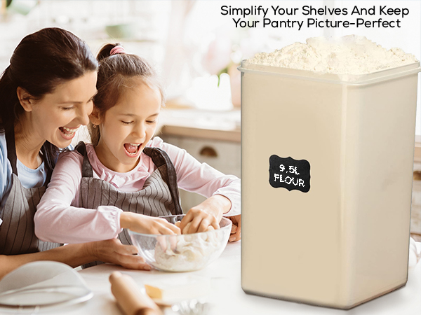 food storage bins, chip containers for pantry, sugar storage container, large cereal containers