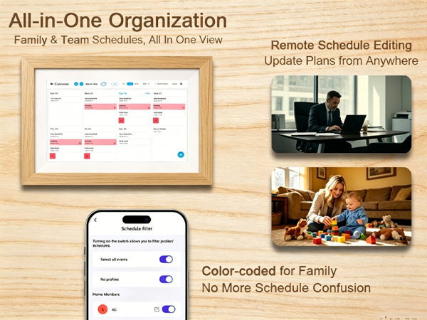 digital calendar white wood 2 phone