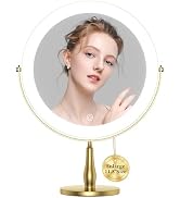 DEXHOM 11.8" Extra Large Lighted Makeup Mirror, 1X/10X, 2-Sided Magnifying Mirror with 96 LEDs, 3...
