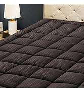 HYLEORY Queen Mattress Pad Quilted Fitted Mattress Protector Cooling Pillow Top Mattress Cover Br...