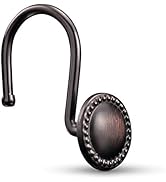 CHICTIE Bronze Shower Curtain Hooks,Oil Rubbed Decorative Shower Rings,Set of 12 Rust Resistant S...