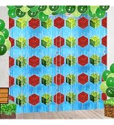 Video Game Party Backdrops Birthday Decorations, 2 Pcs 3.28 x 6.56 Ft Video Game Foil Fringe Curt...