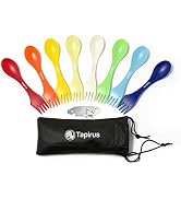 Tapirus - Camping Sporks to Go V8 Set - 7" BPA Free Plastic Sporks Reusable - Camping Spoon Fork ...